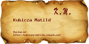 Kubicza Matild névjegykártya