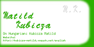 matild kubicza business card